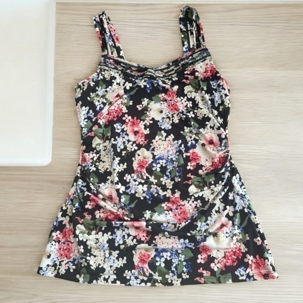 White House Black Market Floral Tank Top - Womens Size Small